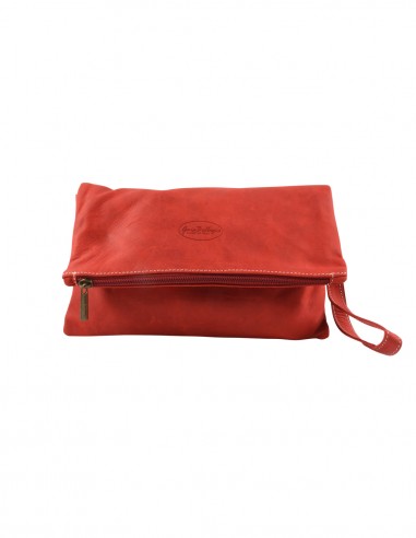 Adjustable shoulder bag in suede red